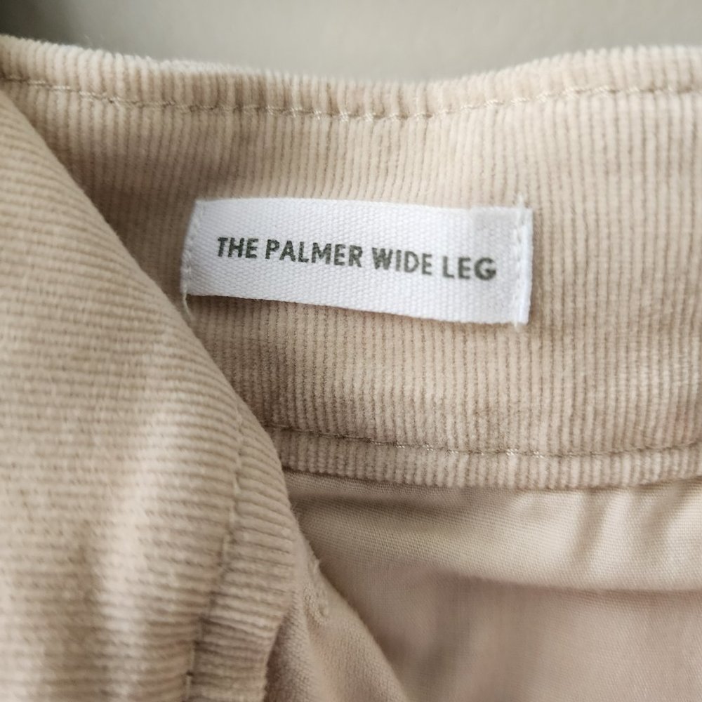 LOFT Palmer Wide Leg Pants in Corduroy (4) Pearl - Picture 5 of 6